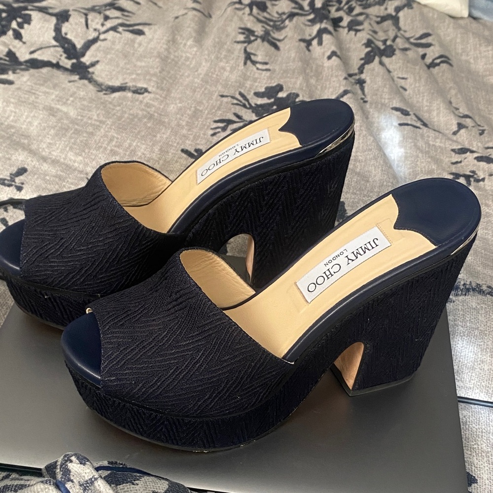 Jimmy Choo Navy Platform Heels